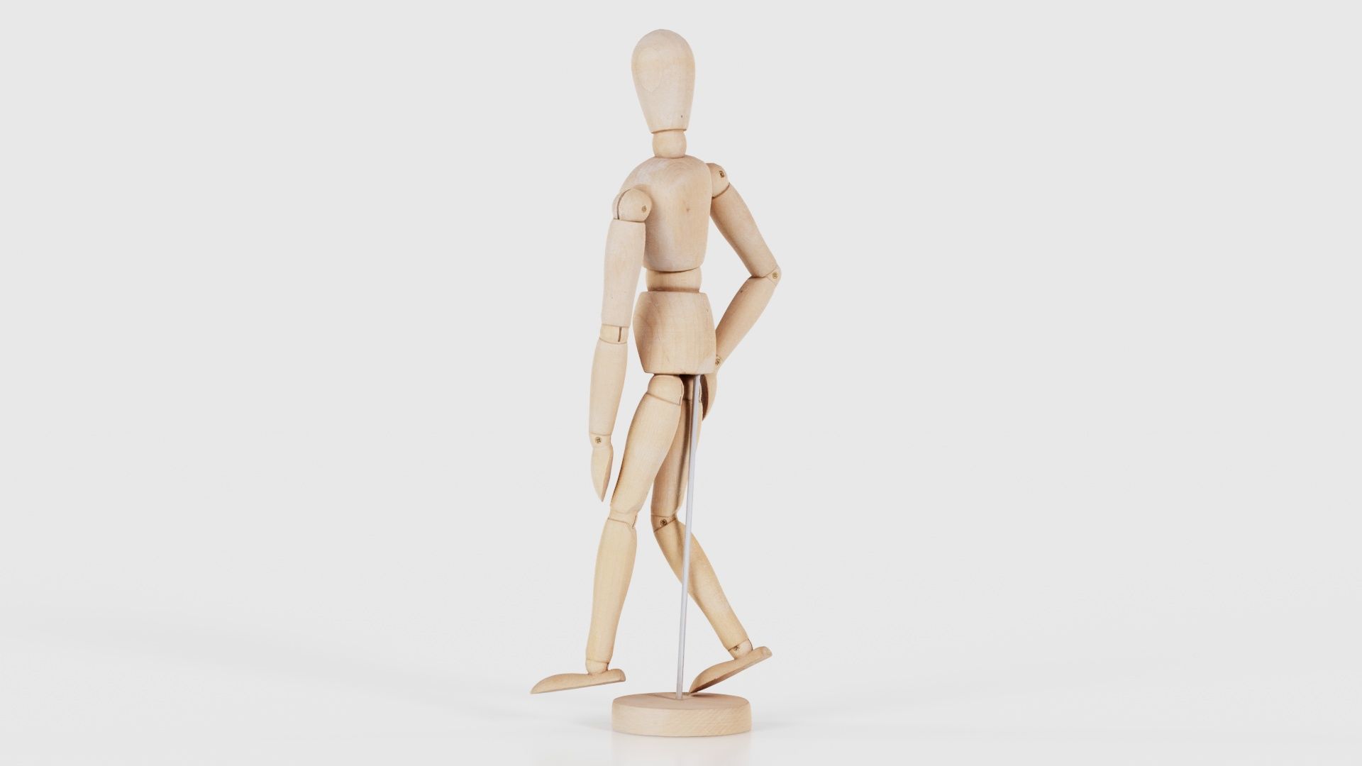 Wooden Mannequin Pose 16 Low-poly 3D model_23