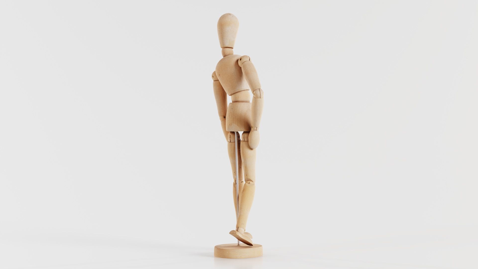 Wooden Mannequin Pose 16 Low-poly 3D model_4