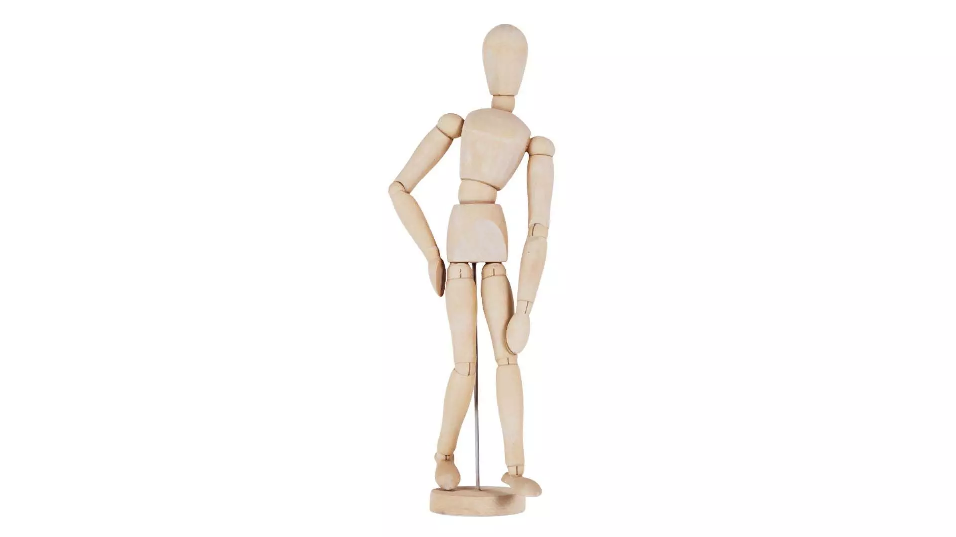 Wooden Mannequin Pose 16 Low-poly 3D model_0