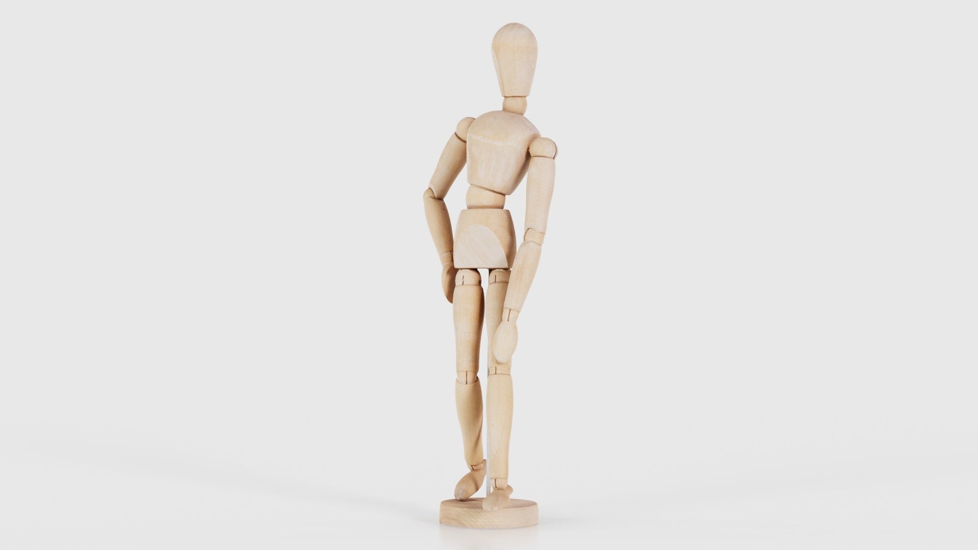Wooden Mannequin Pose 16 Low-poly 3D model_26