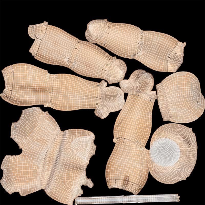 Wooden Mannequin Pose 16 Low-poly 3D model_14