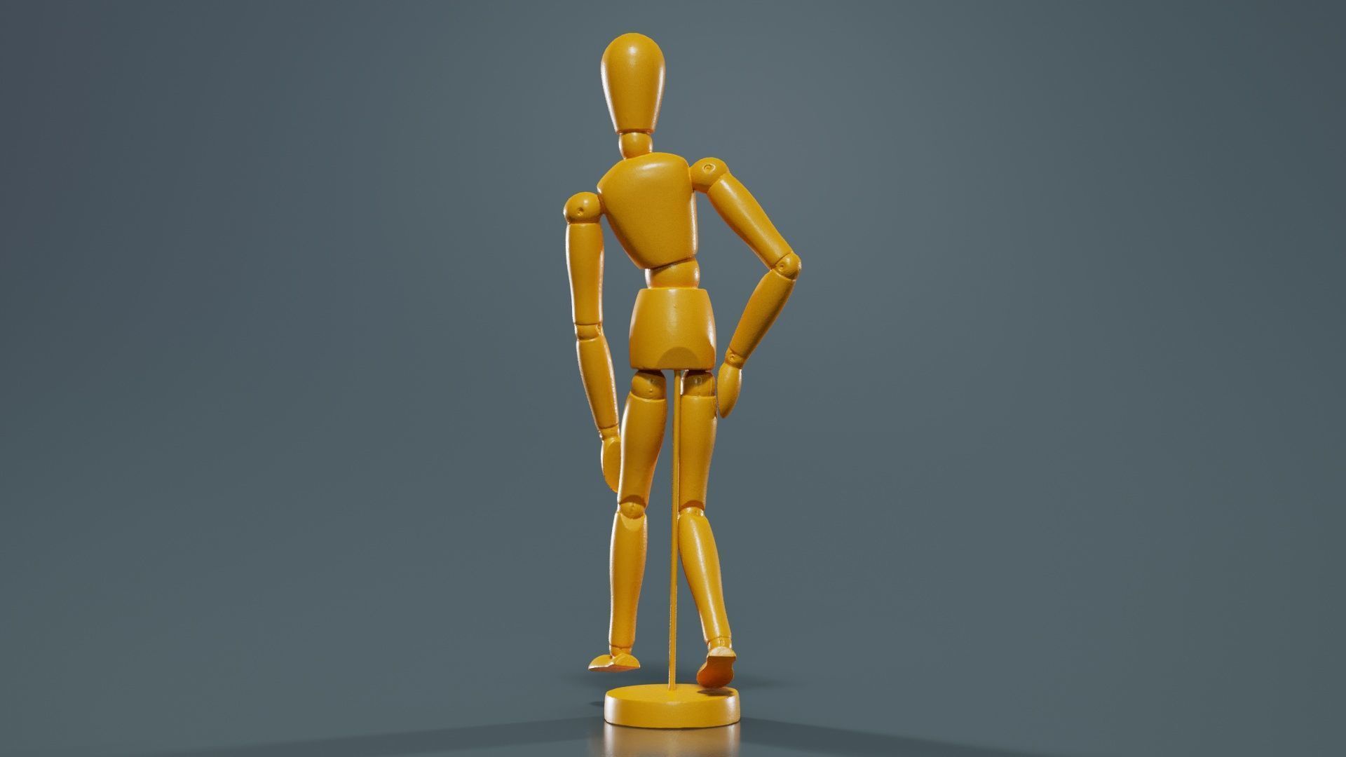 Wooden Mannequin Pose 16 Low-poly 3D model_13