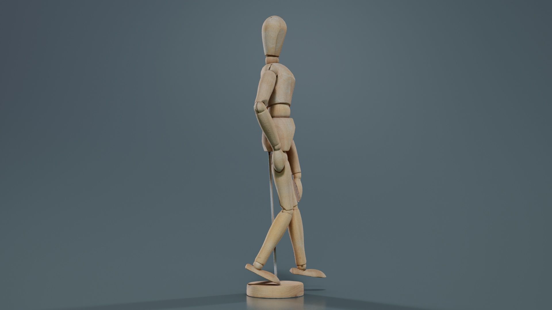 Wooden Mannequin Pose 16 Low-poly 3D model_7