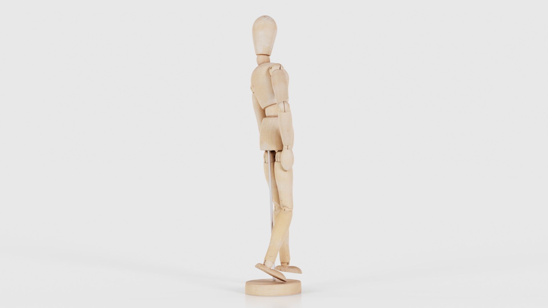 Wooden Mannequin Pose 16 Low-poly 3D model_19