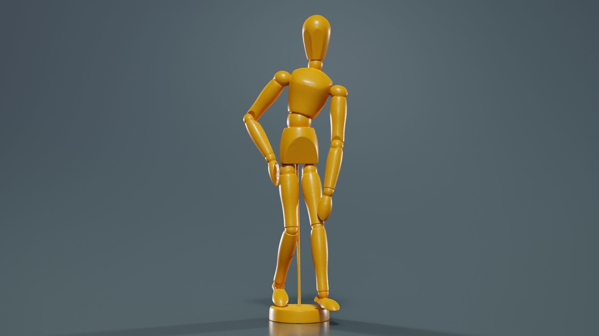 Wooden Mannequin Pose 16 Low-poly 3D model_12