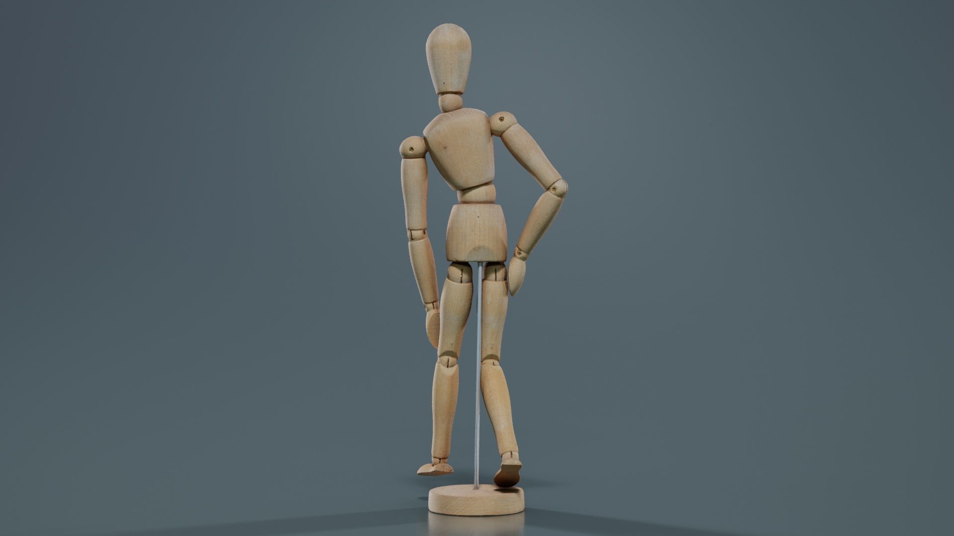Wooden Mannequin Pose 16 Low-poly 3D model_8