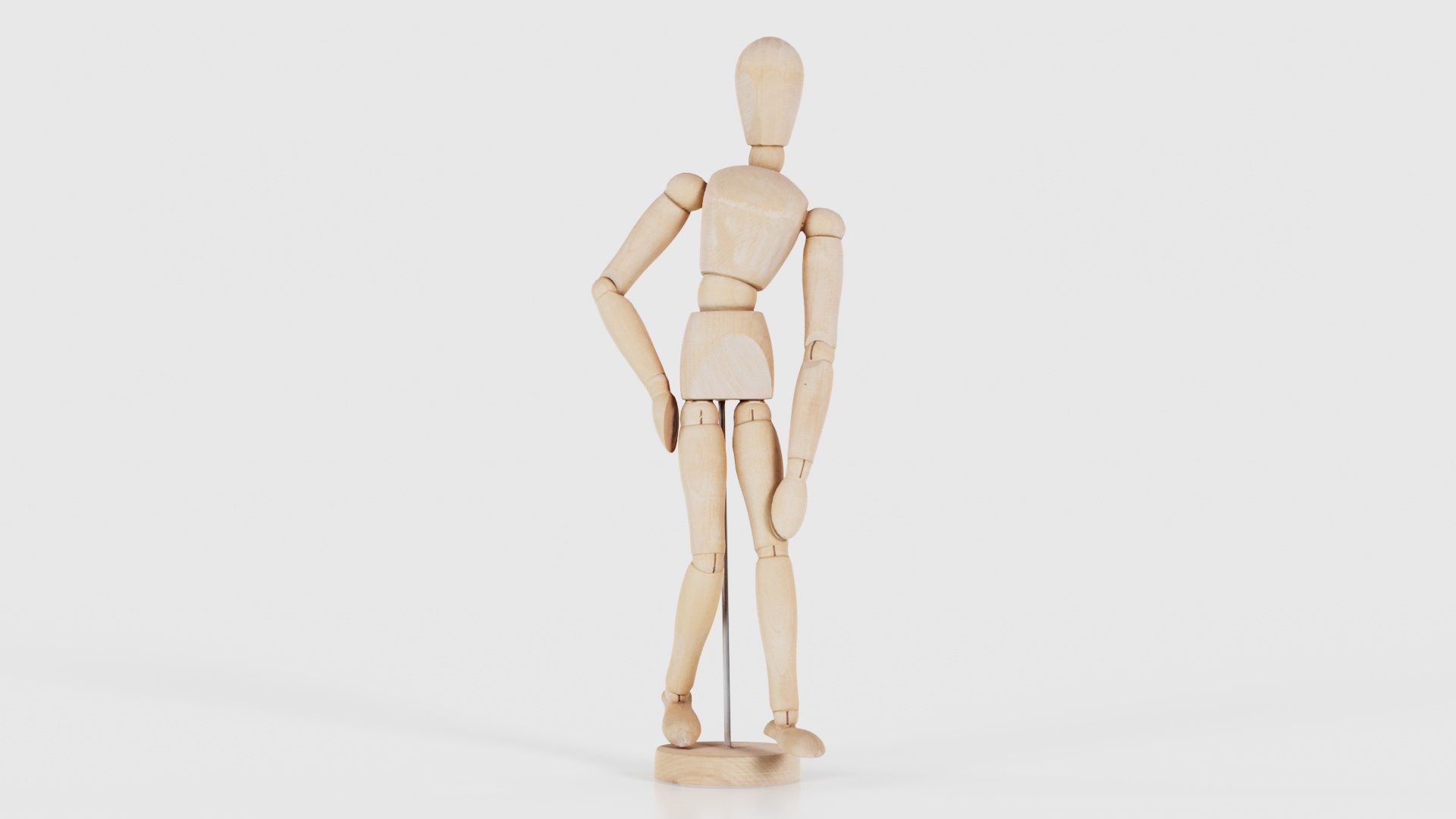 Wooden Mannequin Pose 16 Low-poly 3D model_15