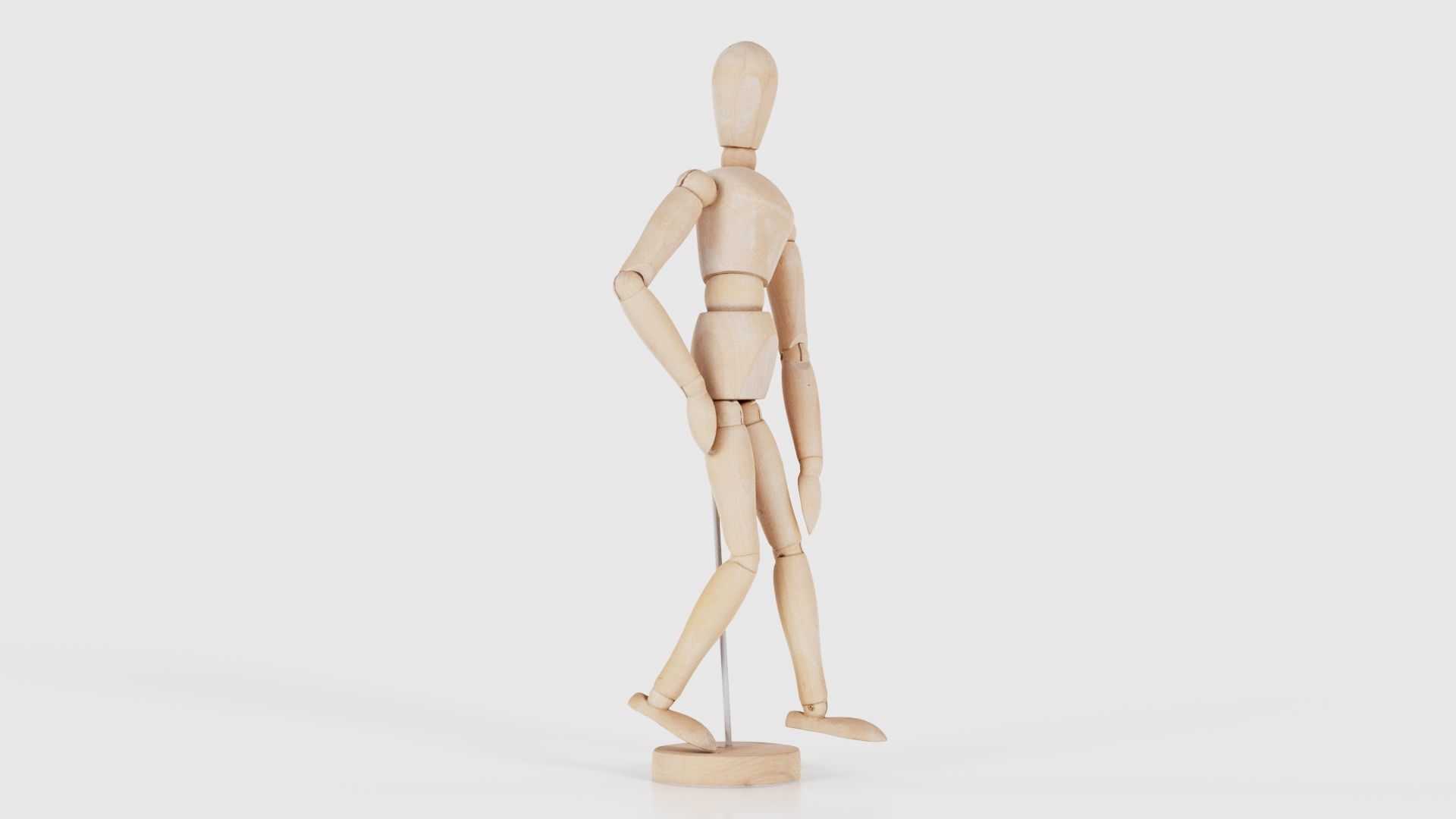 Wooden Mannequin Pose 16 Low-poly 3D model_17