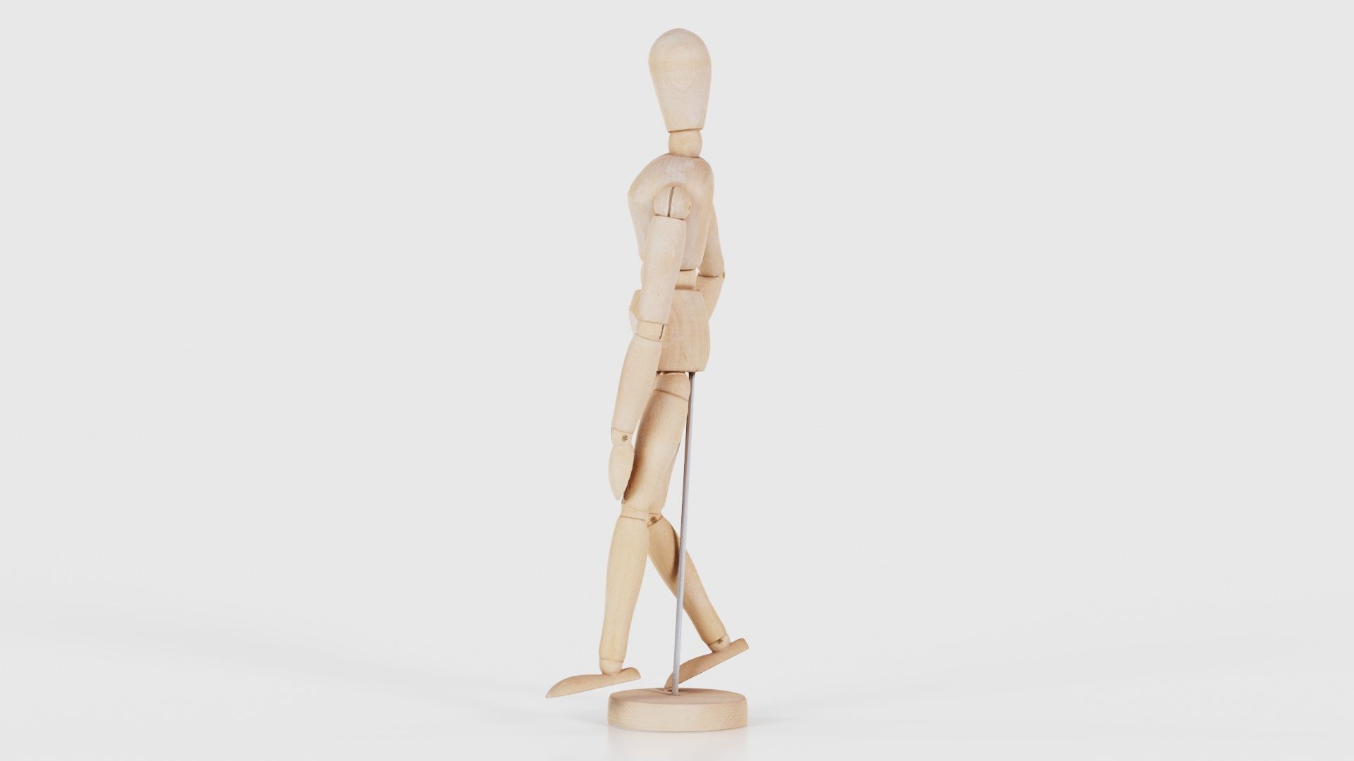 Wooden Mannequin Pose 16 Low-poly 3D model_24