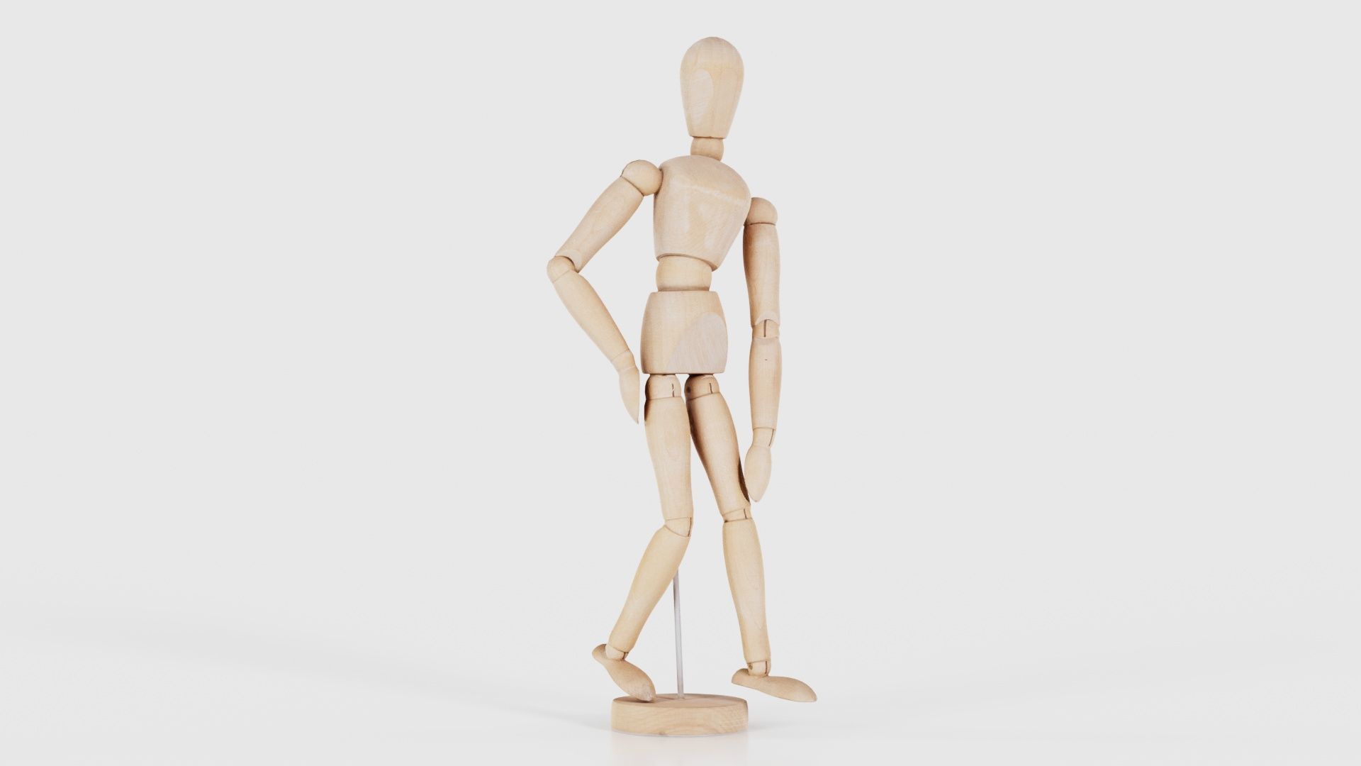 Wooden Mannequin Pose 16 Low-poly 3D model_16