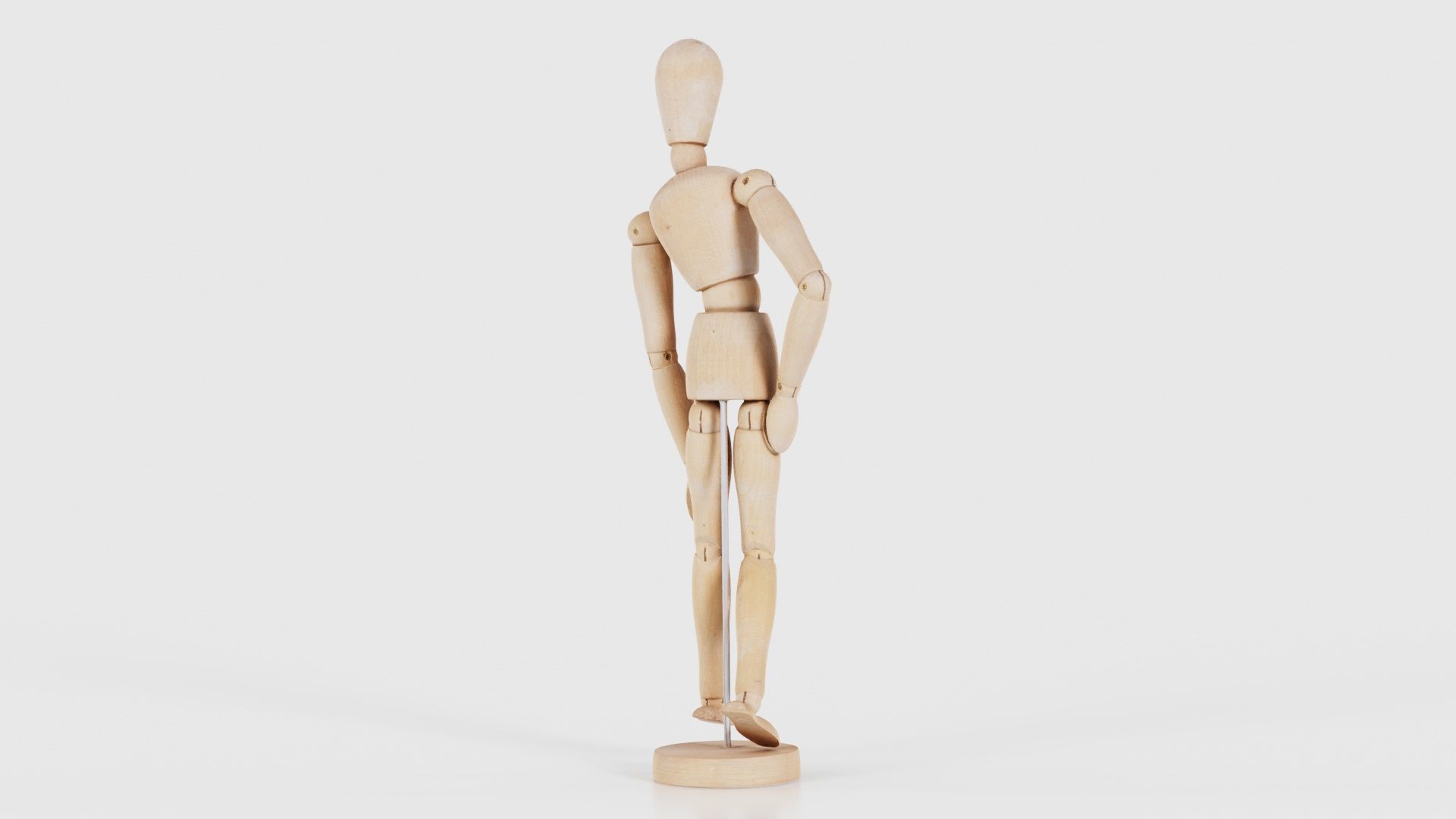 Wooden Mannequin Pose 16 Low-poly 3D model_20