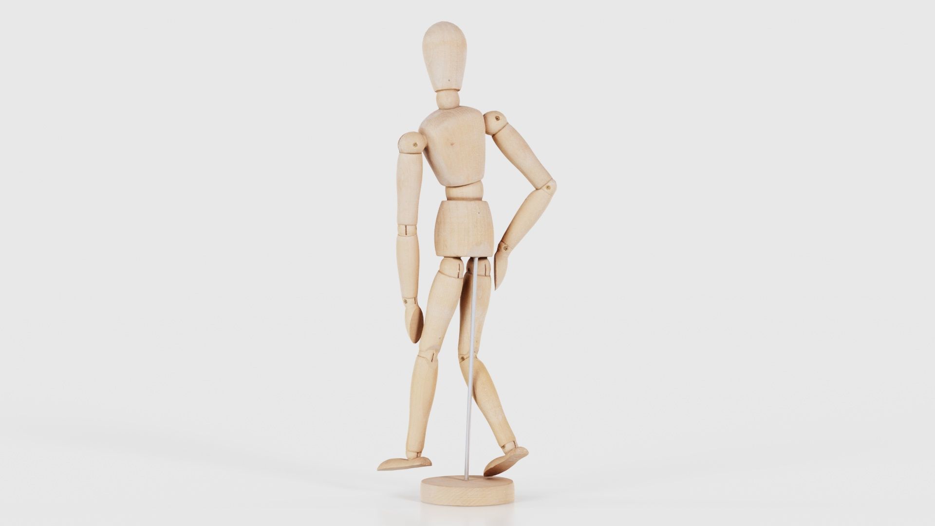 Wooden Mannequin Pose 16 Low-poly 3D model_22