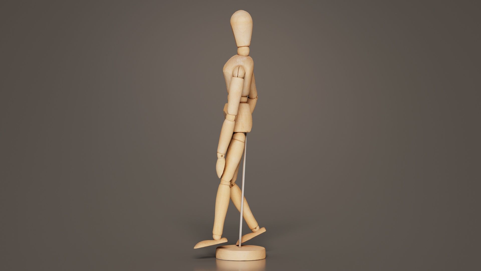 Wooden Mannequin Pose 16 Low-poly 3D model_6