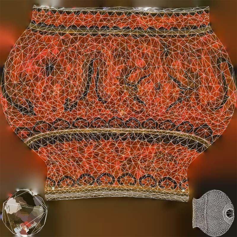 Brown Vase Low-poly 3D model_14