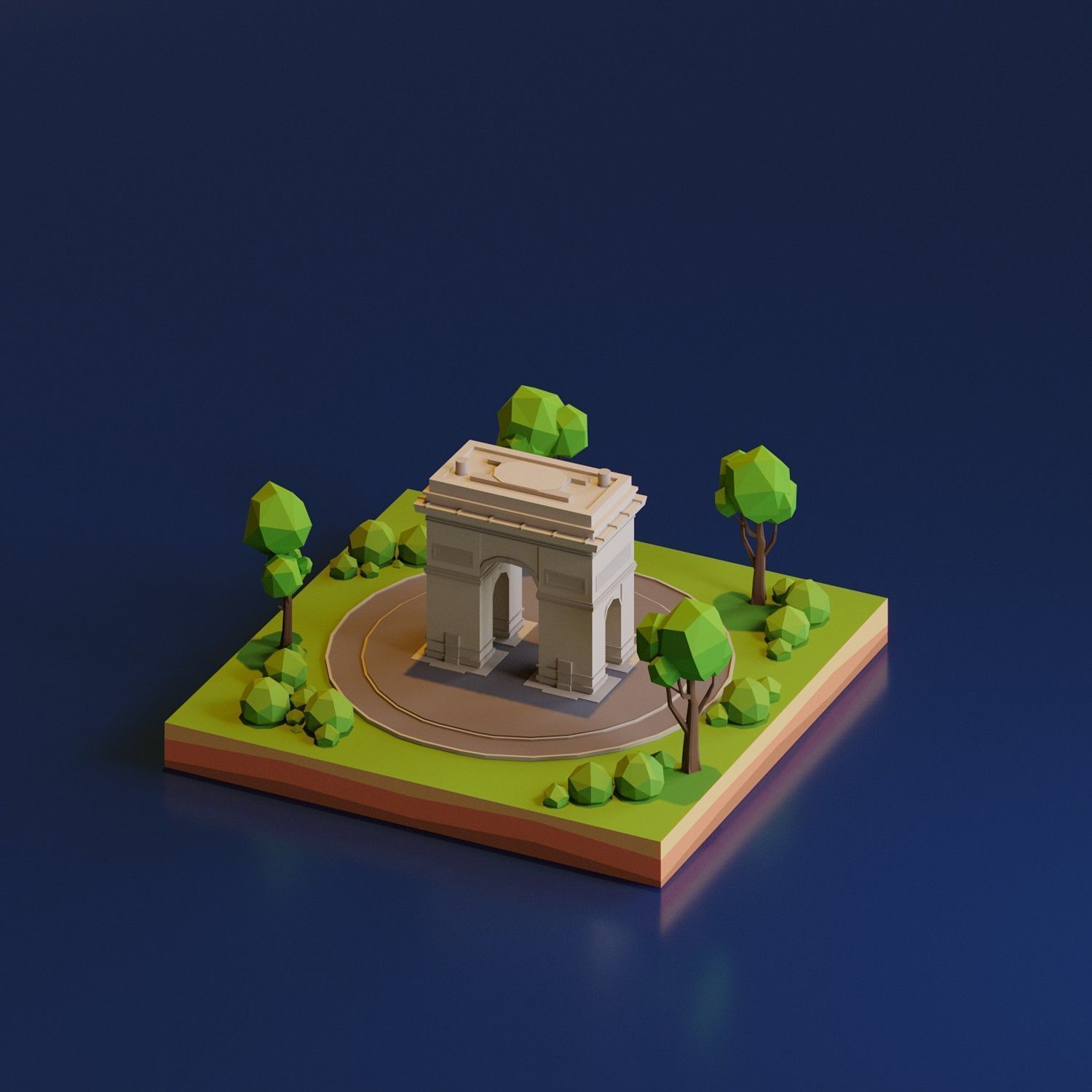 Arc de Triomphe Low-poly 3D model_2