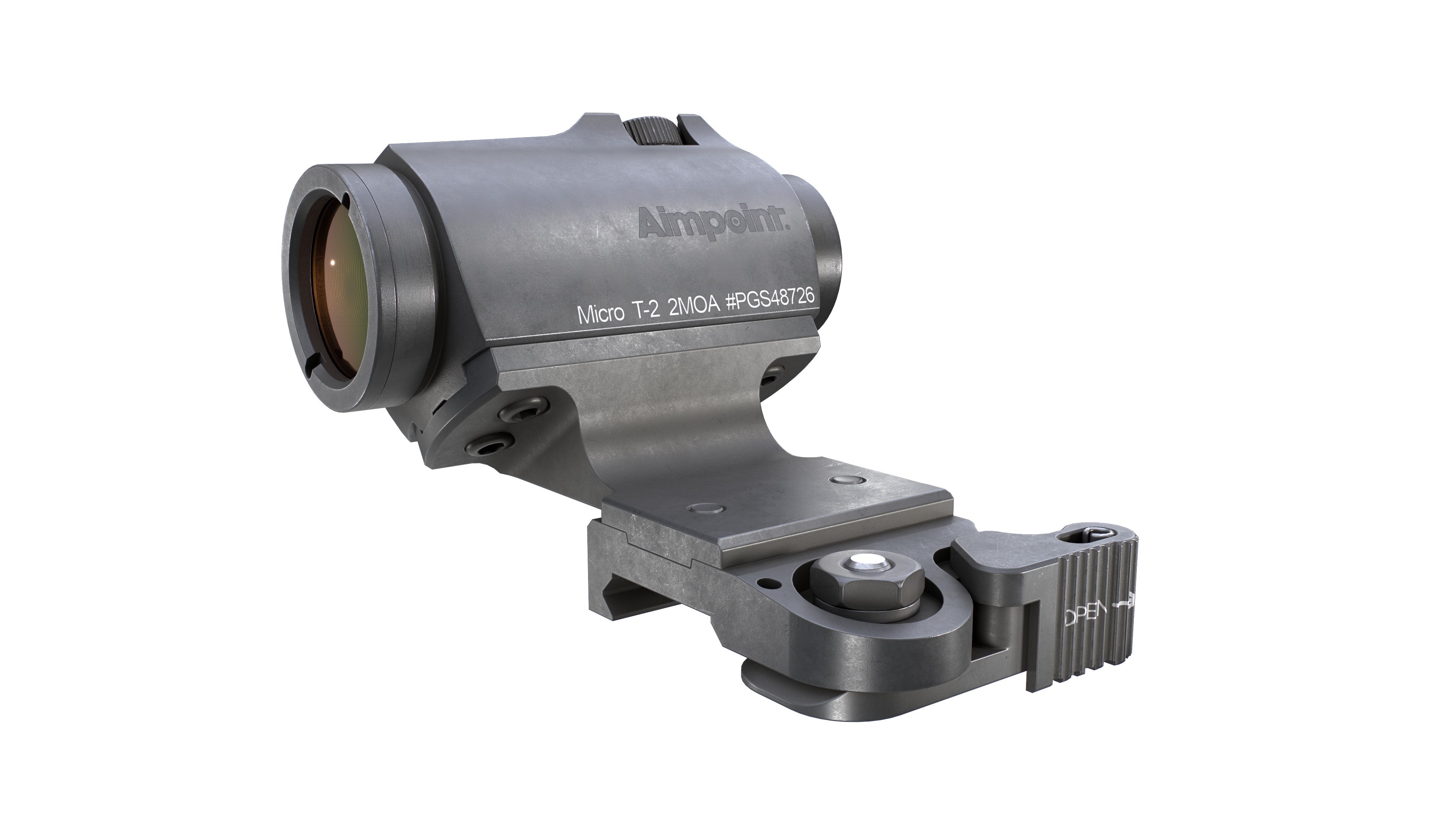 Aimpoint Micro T2 Red Dot Sight Low-poly 3D model_10