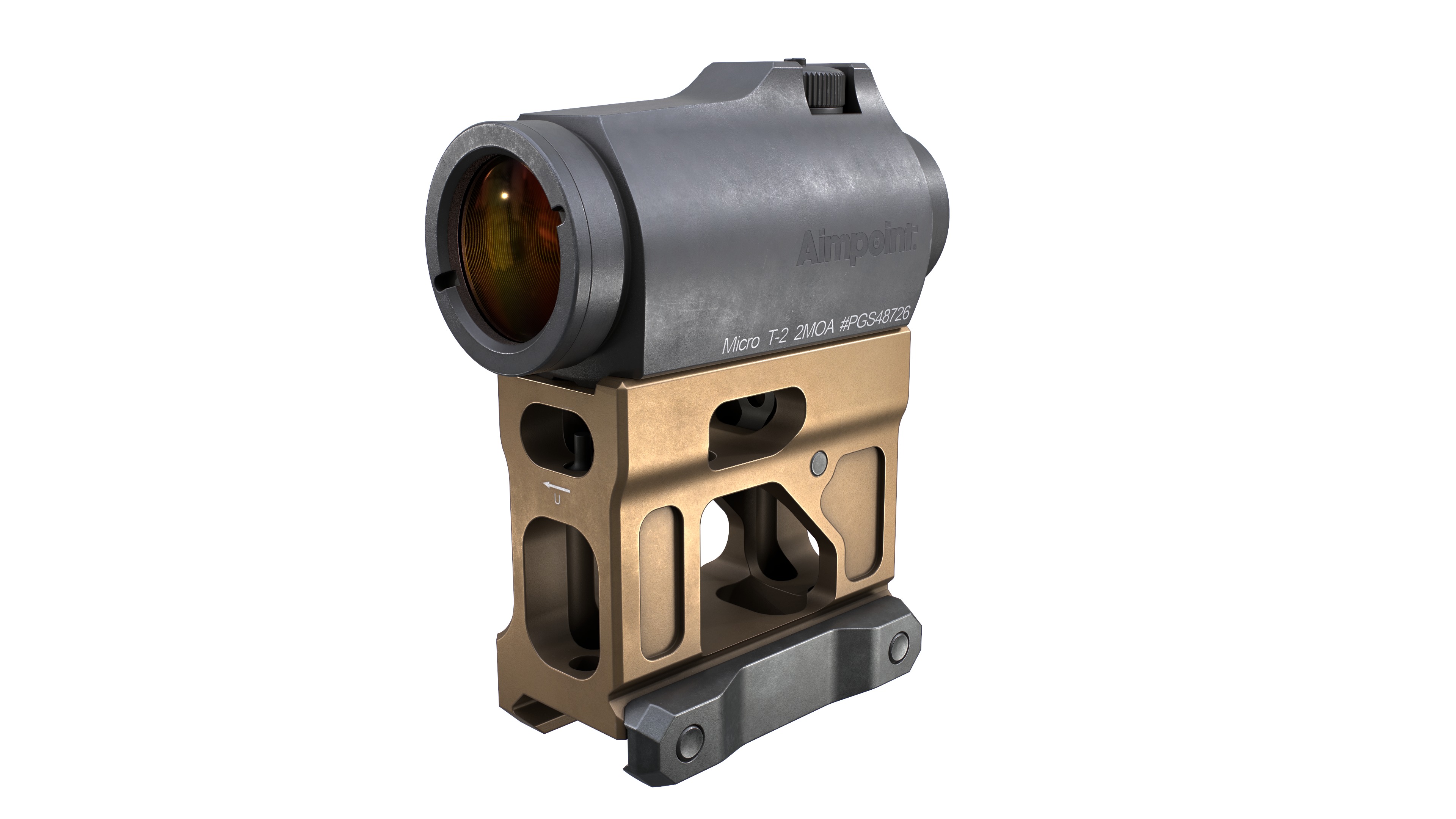 Aimpoint Micro T2 Red Dot Sight Low-poly 3D model_27
