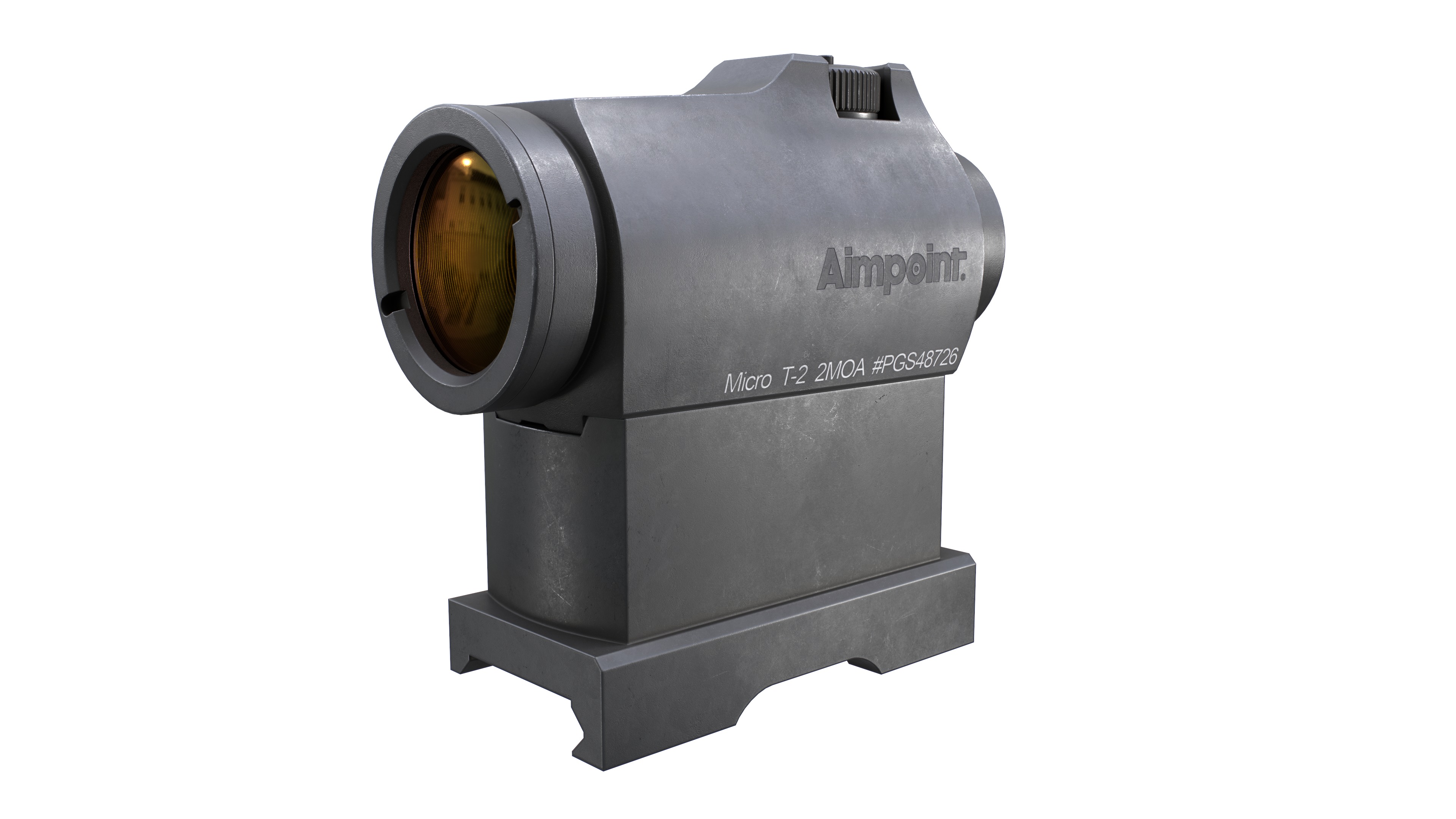 Aimpoint Micro T2 Red Dot Sight Low-poly 3D model_18