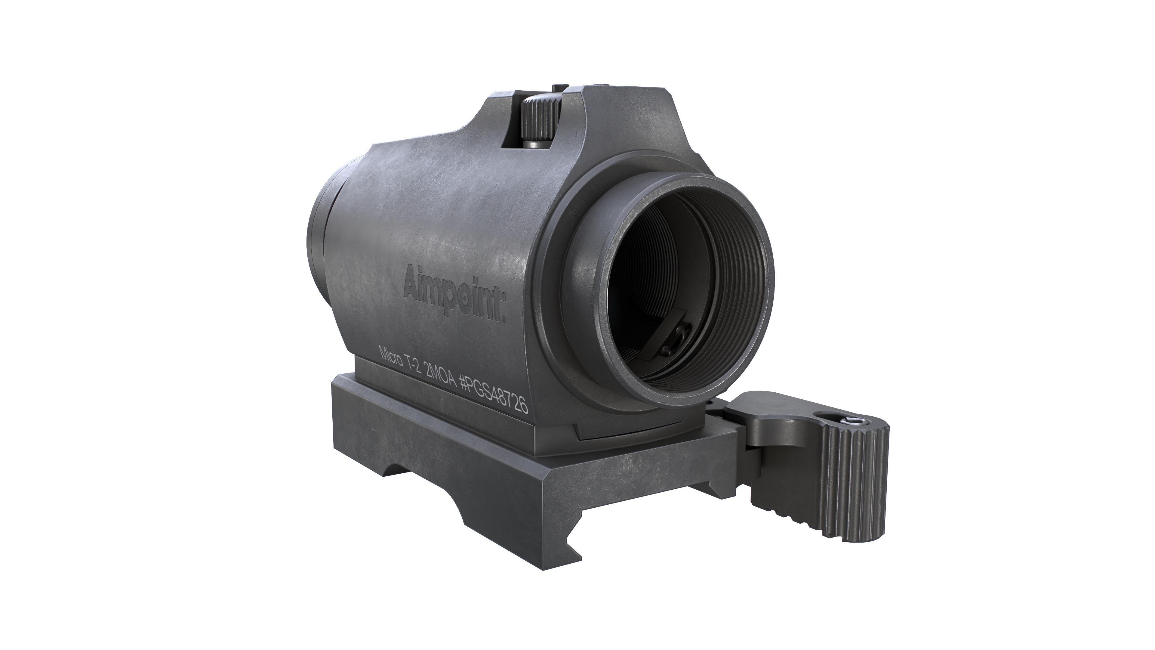 Aimpoint Micro T2 Red Dot Sight Low-poly 3D model_4