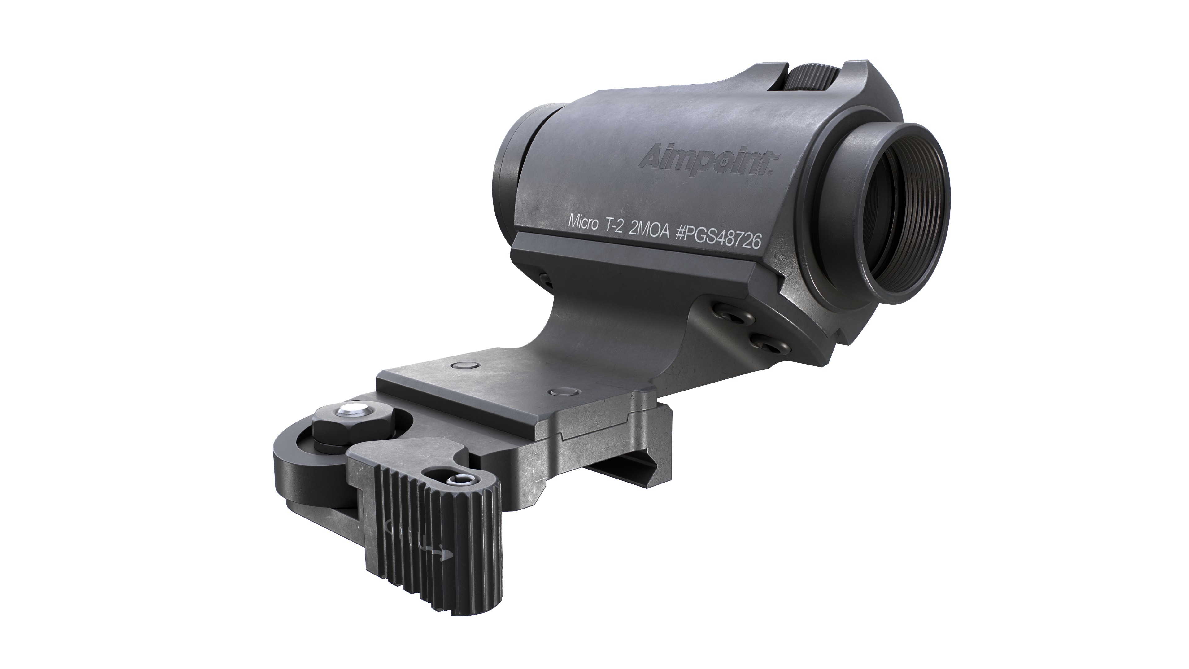 Aimpoint Micro T2 Red Dot Sight Low-poly 3D model_12