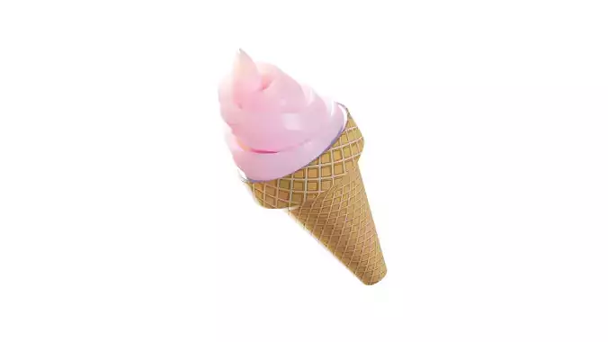 3D Ice Cream Cone With Rig