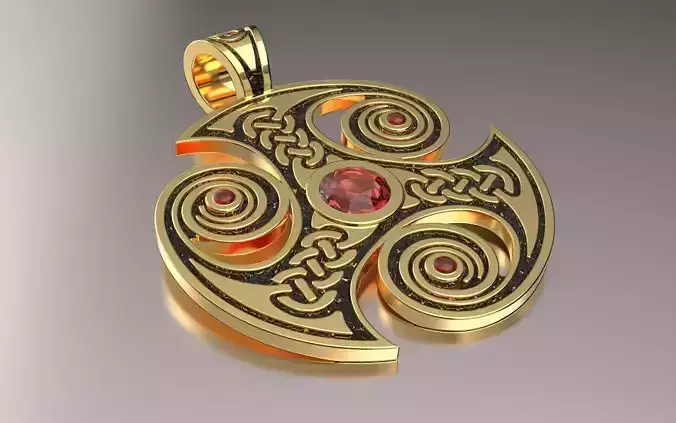 Pendant Amulet totem- triskelion trefot celtic 