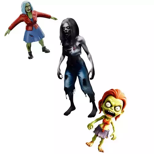 Zombie Trio - Creepy Companions 3D print model