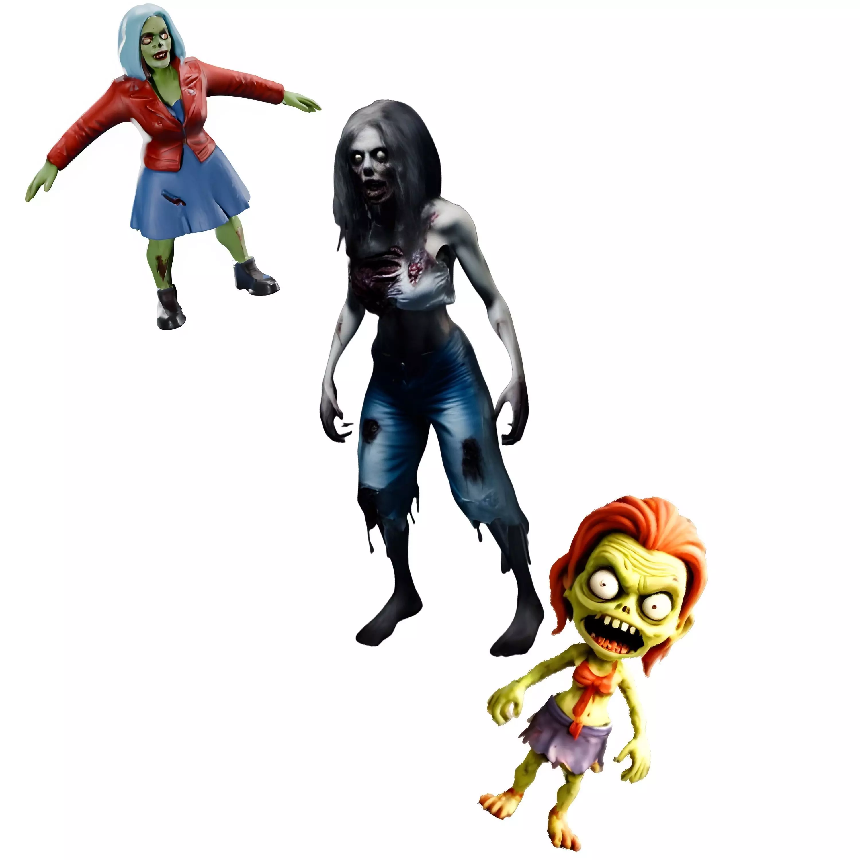 Zombie Trio - Creepy Companions 3D print model_0