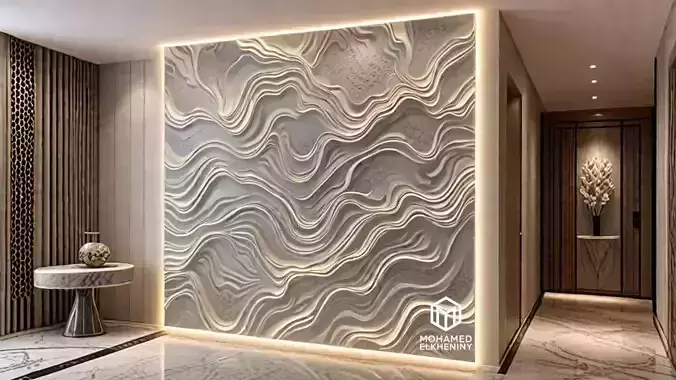 modern panel wall decor set wall relief mural CNC 132