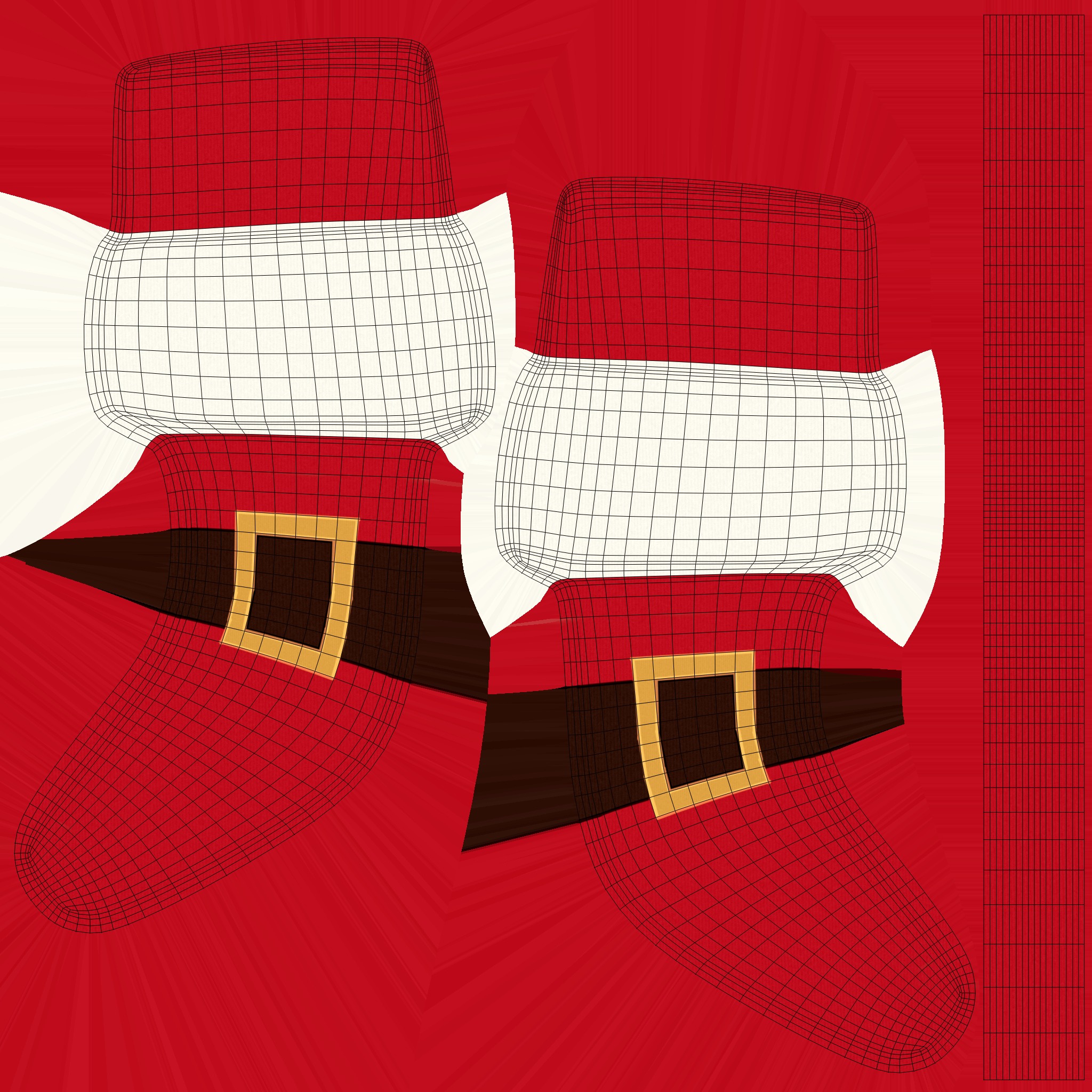 Cartoon Gift Christmas Stocking v006 Low-poly 3D model_4