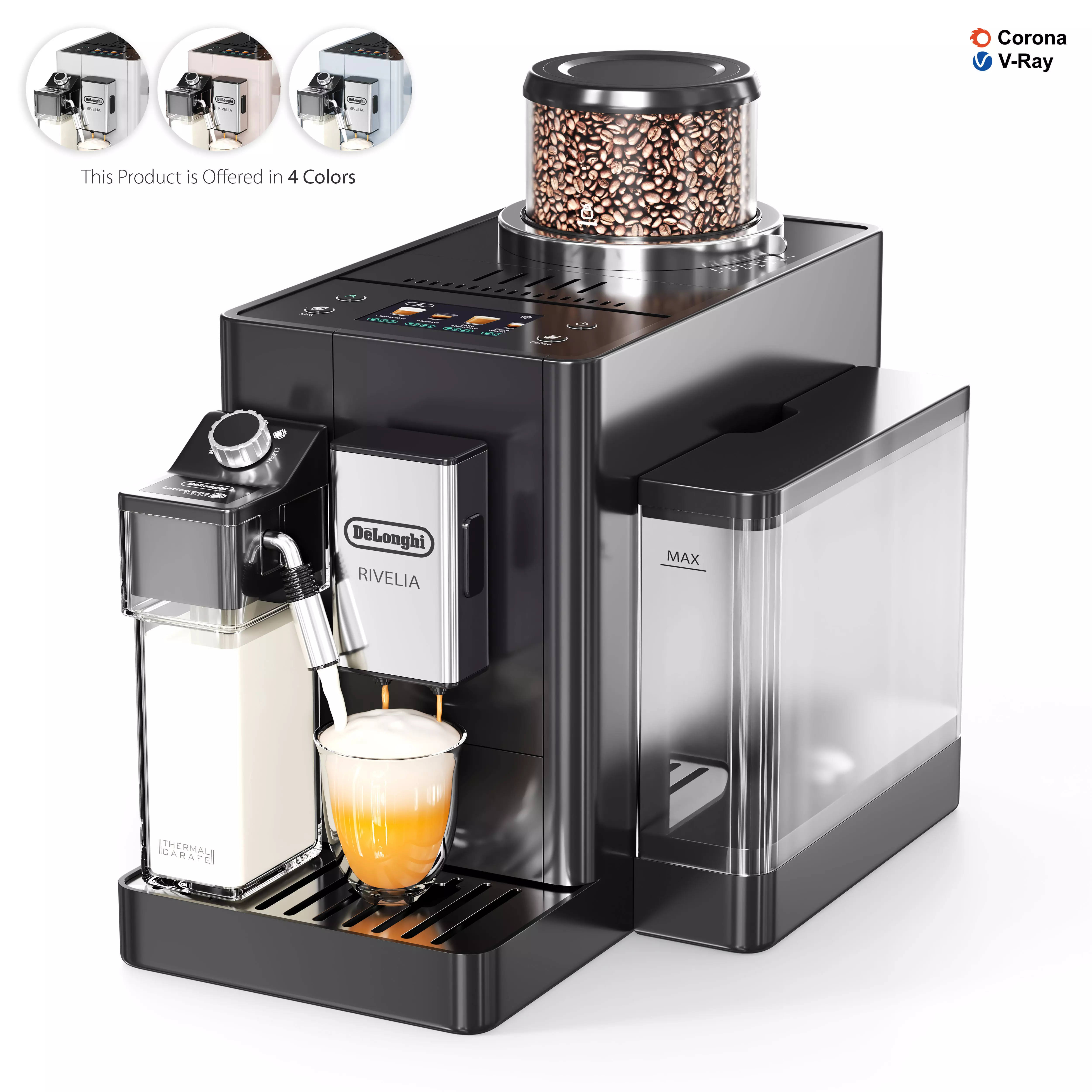 Delonghi Rivelia Fully Automatic Coffee Machine 3D model_0