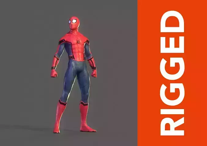 Spider-Man Rig Low-poly 3D model