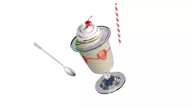 3D Glass Ice Cream With Rig