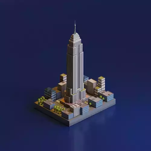 Empire State Building Low-poly 3D model