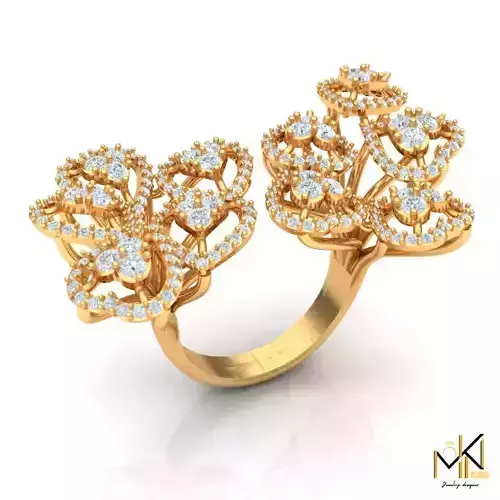 Exquisite Diamond HEART ring