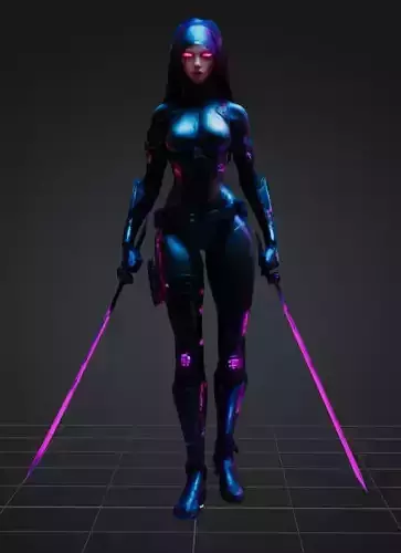 Cyberpunk Ninja 3D Model