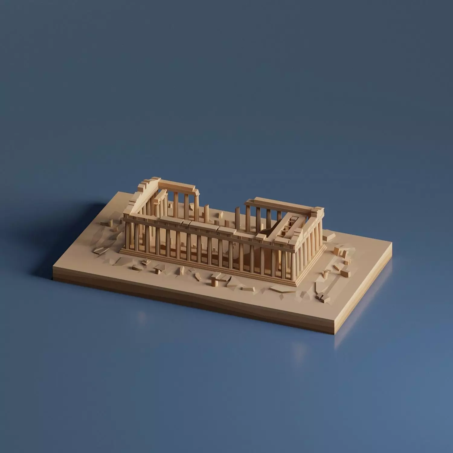 Parthenon Low-poly 3D model_0
