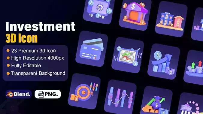 Investment 3d Illustration Icon Pack 3D model
