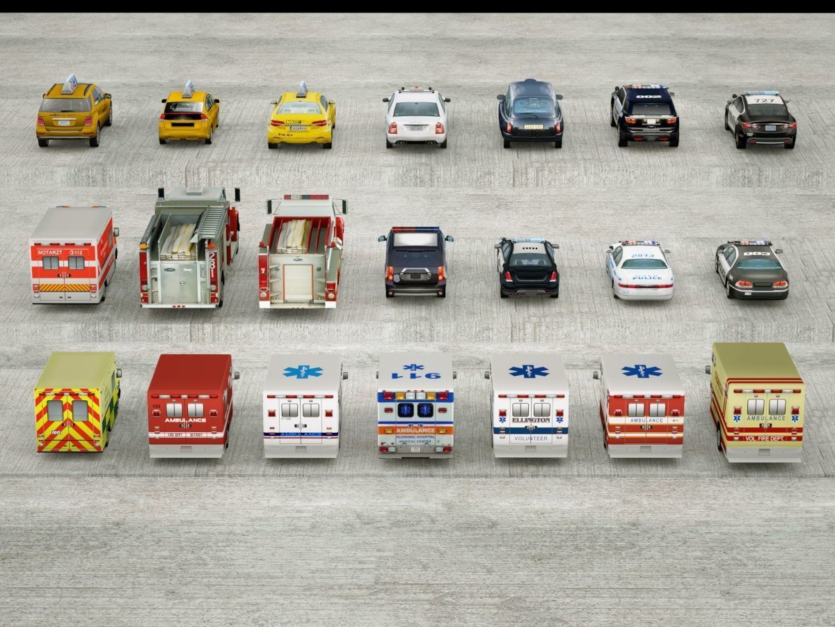 21 Low Poly social vehicles Low-poly 3D model_2