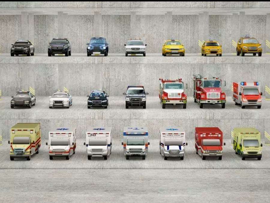 21 Low Poly social vehicles Low-poly 3D model_0