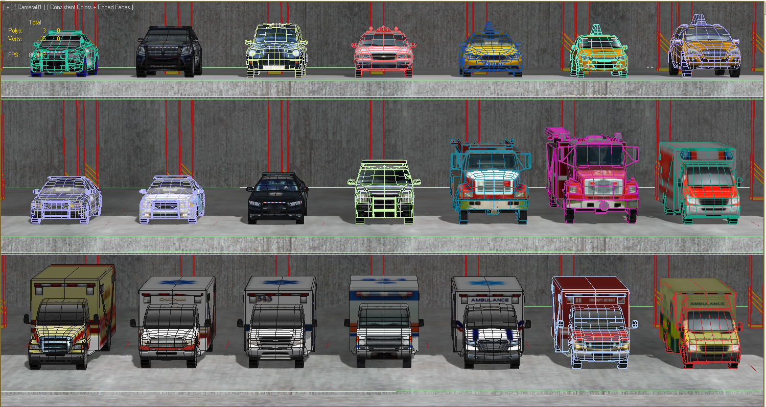 21 Low Poly social vehicles Low-poly 3D model_1