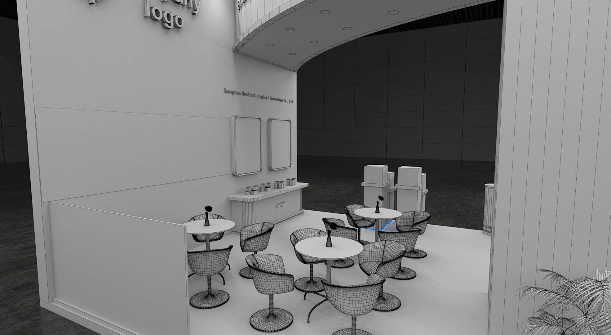 exhibition stand 6x6 model 3D model_11