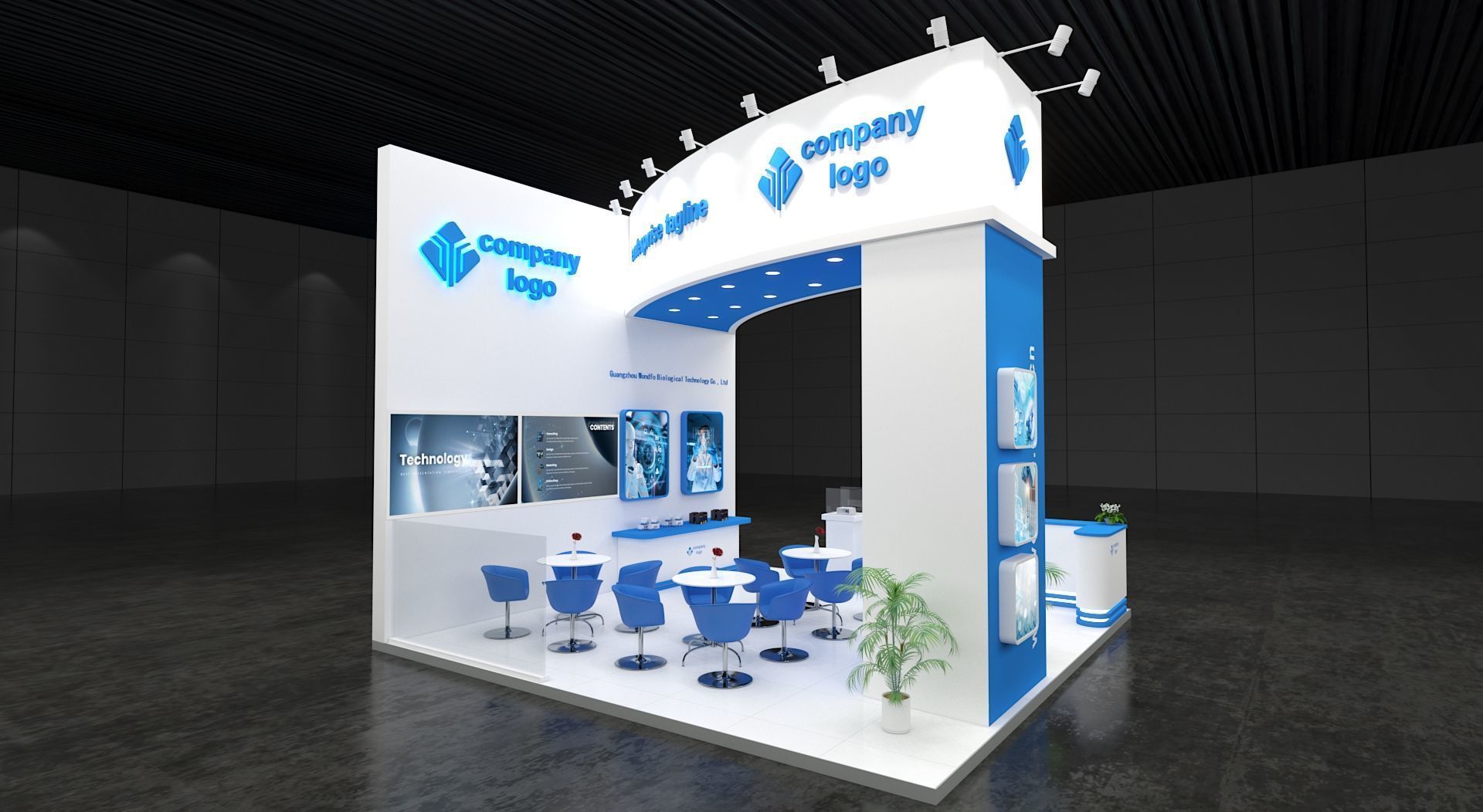 exhibition stand 6x6 model 3D model_3