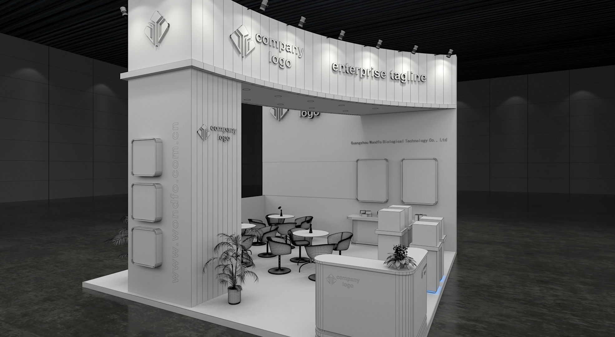 exhibition stand 6x6 model 3D model_10