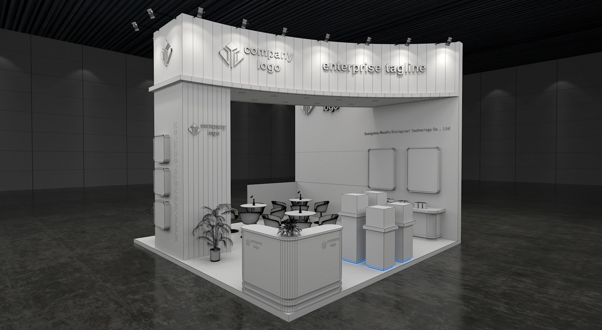 exhibition stand 6x6 model 3D model_7