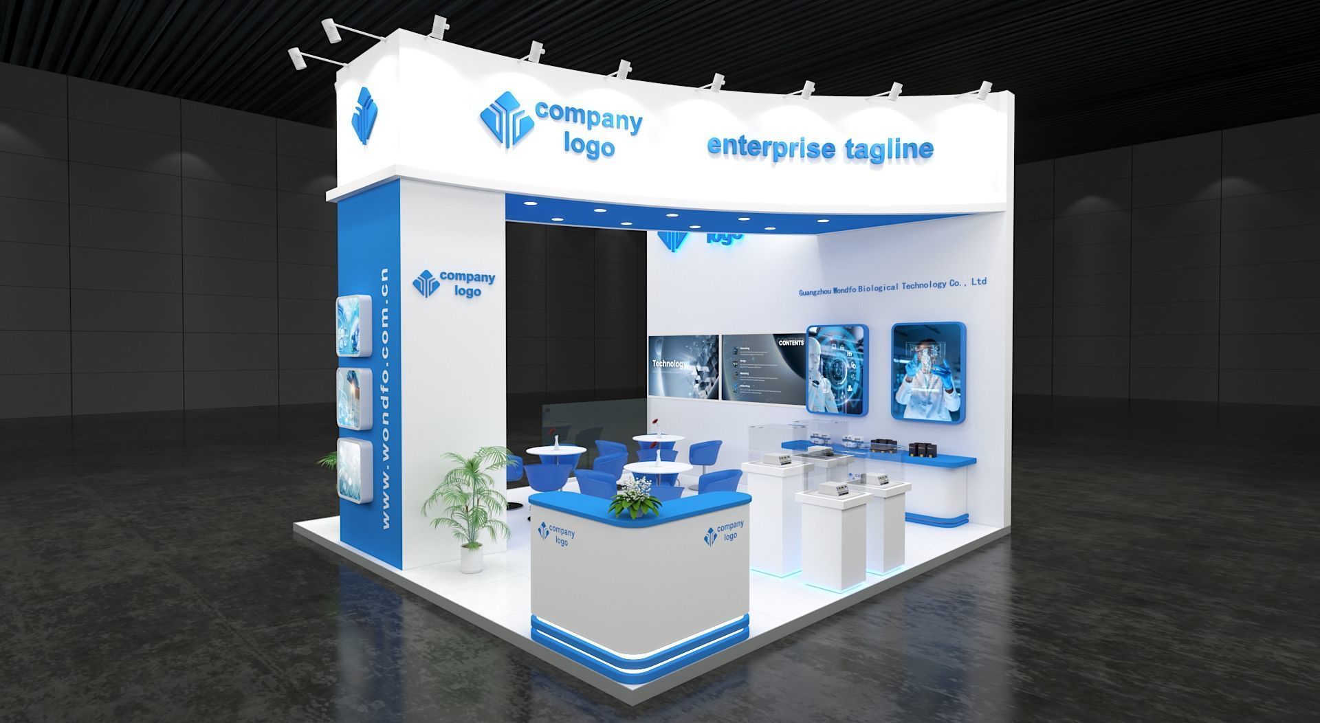 exhibition stand 6x6 model 3D model_1