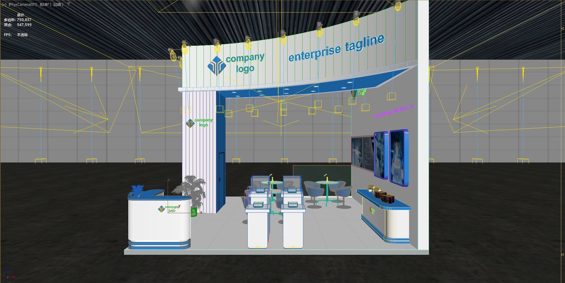 exhibition stand 6x6 model 3D model_13