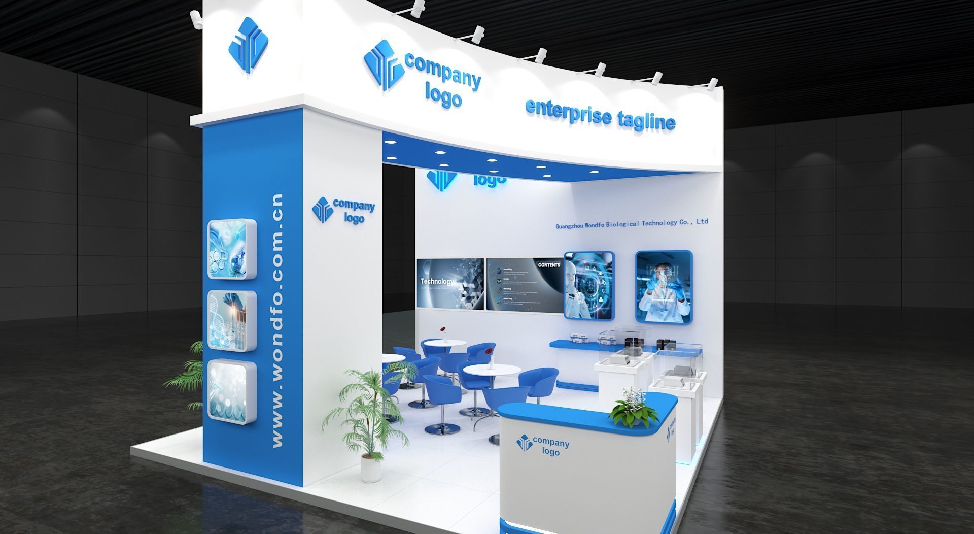 exhibition stand 6x6 model 3D model_4