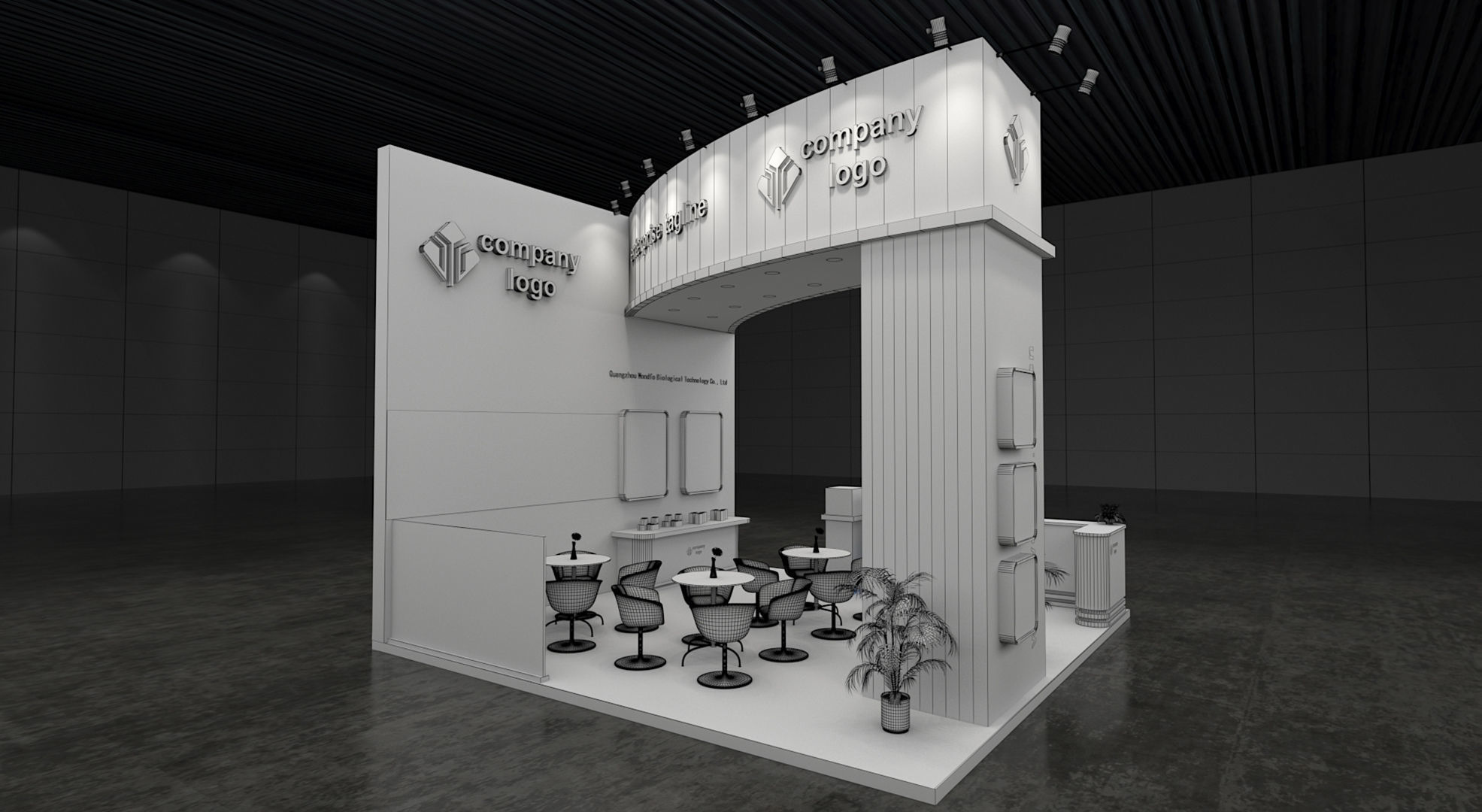 exhibition stand 6x6 model 3D model_9