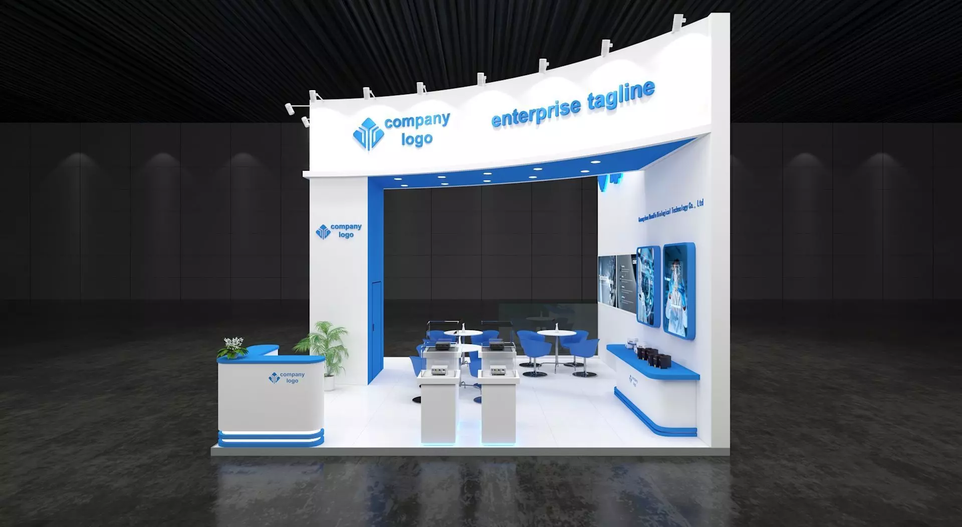 exhibition stand 6x6 model 3D model_0